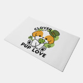 Paillasson Clover Pup Love - St. Patrick's Day Chien Design (Incliné)