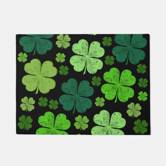 Paillasson Clovers verts, Lucky Clovers, Saint Patrick's Day (Devant)