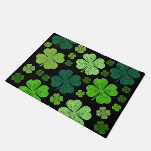 Paillasson Clovers verts, Lucky Clovers, Saint Patrick's Day (Incliné)