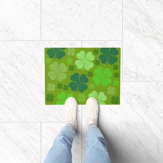 Paillasson Clovers verts, Lucky Clovers, Saint Patrick's Day (Intérieur)