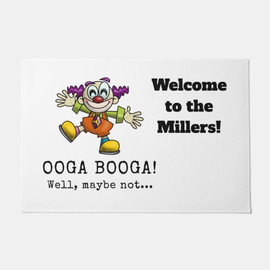 Paillasson Clown de dessin mignon à la recherche de câlin (Devant)