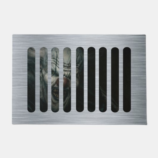 Paillasson Clown effrayant dans la pluie Novelté Halloween (Devant)