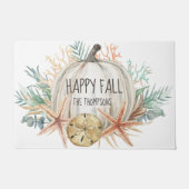 Paillasson Coastal Happy Fall Citrouilles Seashells (Devant)