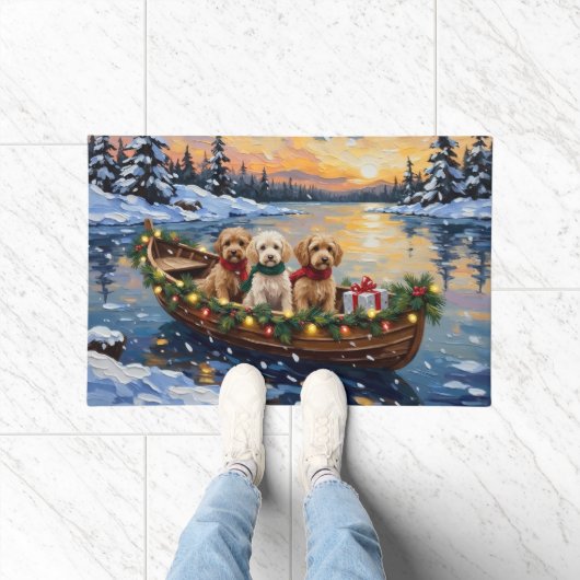 Paillasson Cockapoo Noël Bateau Fêtes (Intérieur)