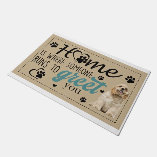 Paillasson Cocker Home Est L'Endroit Où Quelqu'Un Se Rend Pou (Incliné)