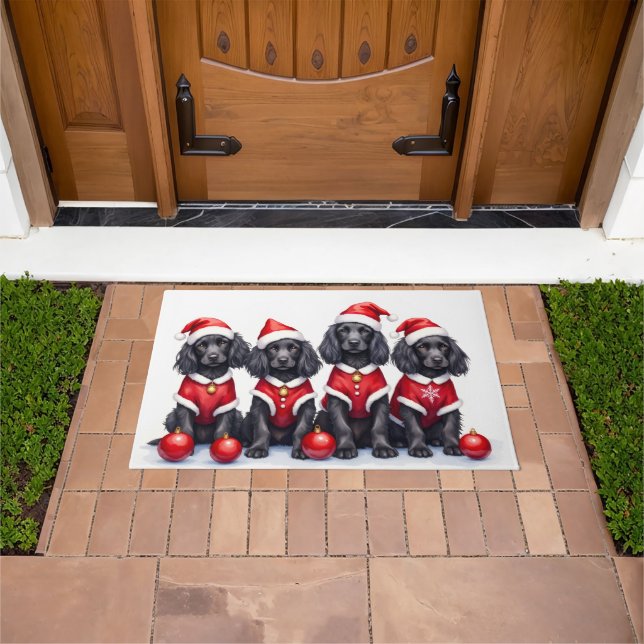 Paillasson Cocker Spaniel Christmas Dress Santa Hat (De plein air)