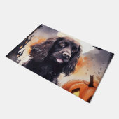 Paillasson Cocker Spaniel d'Halloween avec des citrouilles (Incliné)
