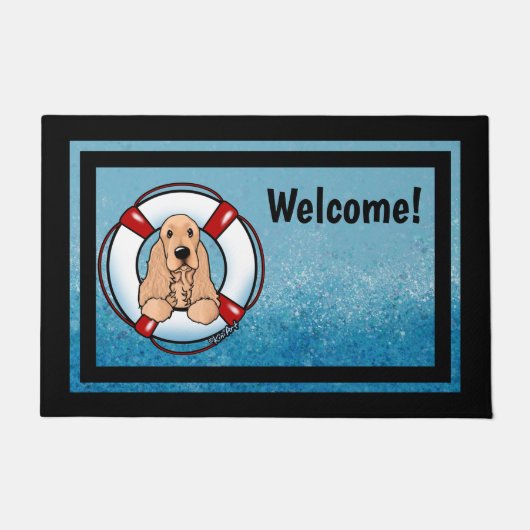 Paillasson Cocker Spaniel Secourt porte (Devant)