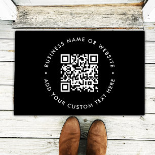 Paillasson Code QR Black Business Modern Minimal Welcome