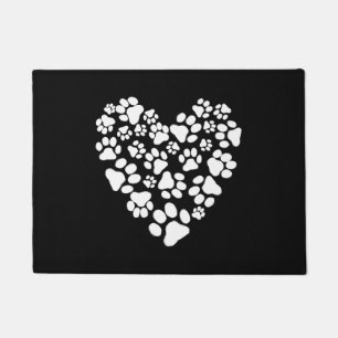 Paillasson Coeur Empreinte de patte de chien ou de chat Pet