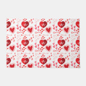 Paillasson Coeurs d'amour rouge et flèche, Heureuse Sainte-Va (Devant)