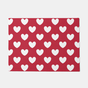 Paillasson Coeurs polka blancs et rouges