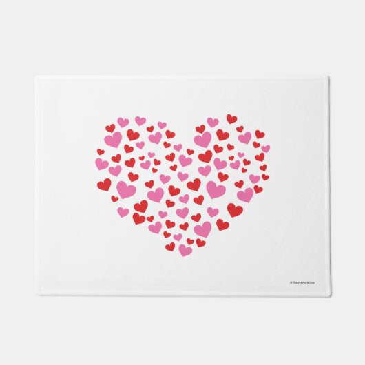 Paillasson Coeurs Rouge Et Rose (Devant)