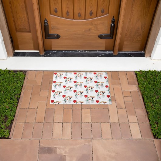 Paillasson Coeurs sur feu Snowman Door Mat (De plein air)