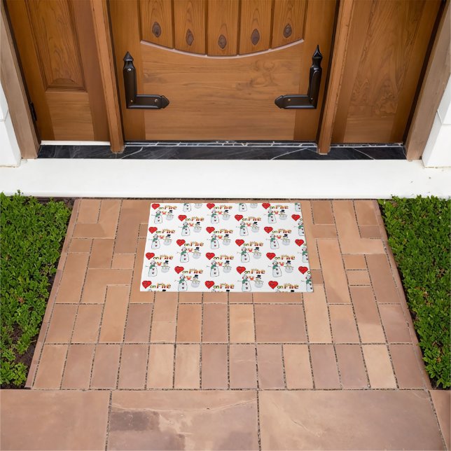 Paillasson Coeurs sur feu Snowman Door Mat (De plein air)