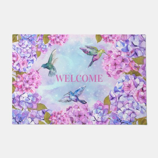 Paillasson Colibris et hydrangeas (Devant)