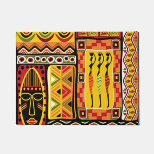 Paillasson Collage d'impression couleur Motif africain (Devant)