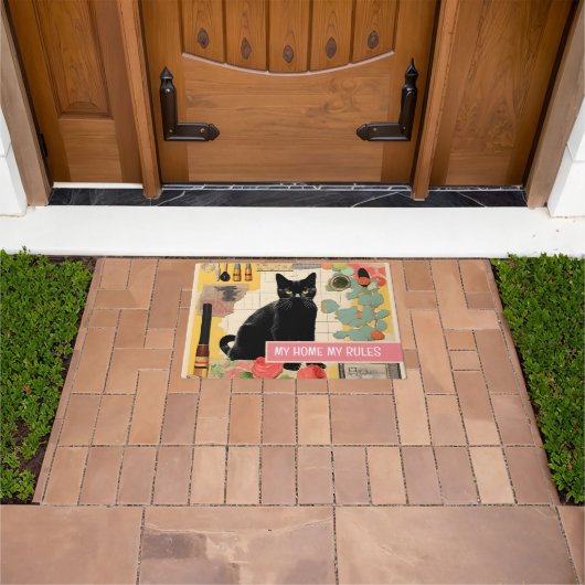 Paillasson Collage rétro Black Cat (De plein air)