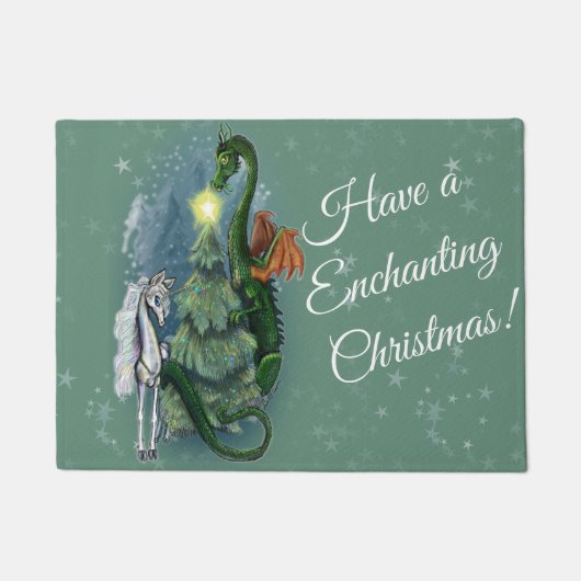 Paillasson Collecte d'arbres de Noël enchantés (Devant)