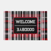 Paillasson Collection Abstraite de plaid rouge (Devant)