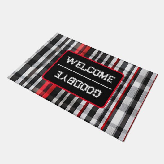 Paillasson Collection Abstraite Red Black Plaid (Incliné)