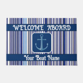 Paillasson Collection branchée Summer Navy Blue Boat Stripes (Devant)