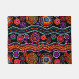 Paillasson Coloré Moderne Australien Dot Art Tribal Motif