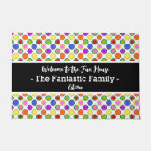 Paillasson Colorful Candy Polka Dot on White Personalized  (Devant)