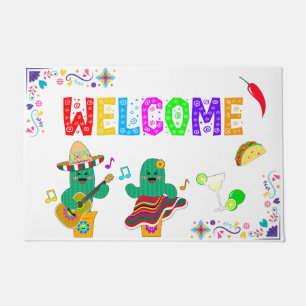 Paillasson Colorful Festive Cinco de Mayo 2025 Dancing Cactus