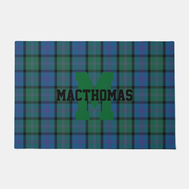 Paillasson Colorful MacThomas Plaid Monogrammed Porte Mat (Devant)