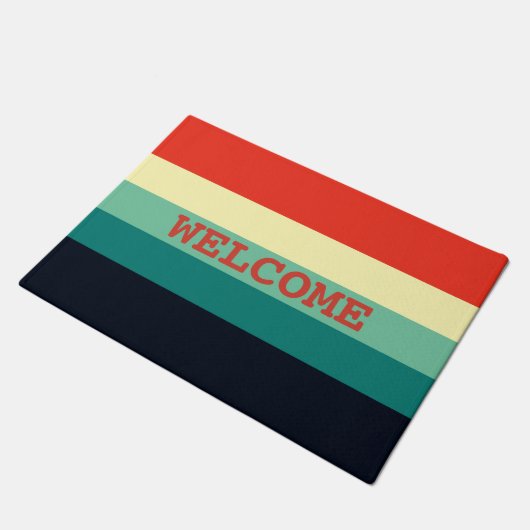 Paillasson Combo en cinq couleurs - bleu Aqua vert jaune roug (Incliné)