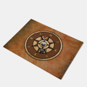 Paillasson Compas Rustique Conception Nautique Brown (Incliné)