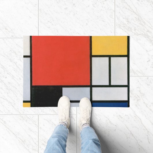 Paillasson Composition de Piet Mondrian Rouge Jaune Bleu Impr (Intérieur)