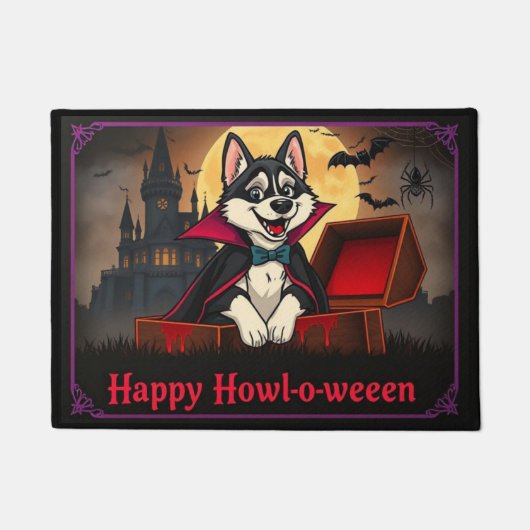 Paillasson Comte Husky Joyeux Howl-o-ween (Devant)
