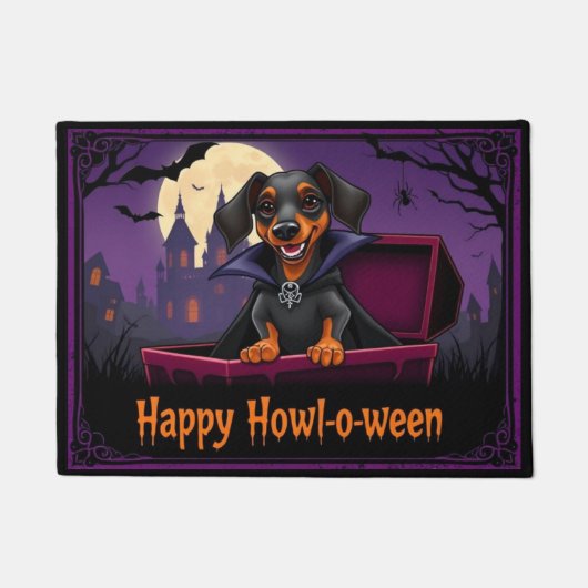 Paillasson Comte Joyeux Hurlement-o-ween Teckel (Devant)