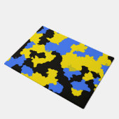 Paillasson Conception Abstraite Bleu Jaune Noir (Incliné)