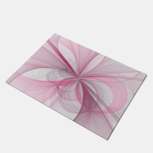 Paillasson Conception Abstraite de fractal rose pâle moderne (Incliné)