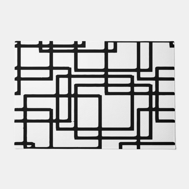 Paillasson Conception artistique de verrouillage de carrés (Devant)