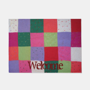 Paillasson conception colorée de patchwork tricotée par sty