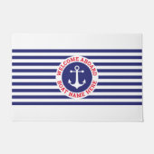 Paillasson Conception d'ancre nautique avec des rayures (Devant)