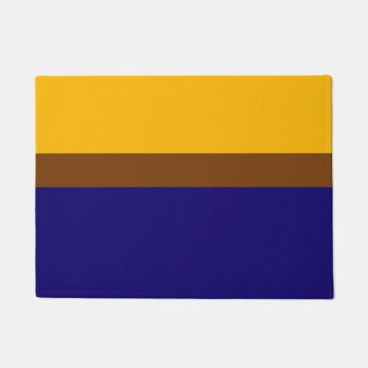 Paillasson Conception de bloc couleur bleu jaune (Devant)
