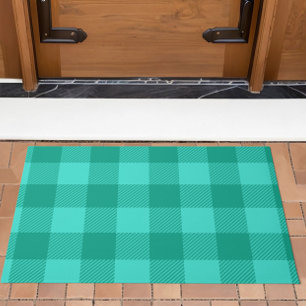 Paillasson Conception de carreaux à carreaux gingham sarcelle