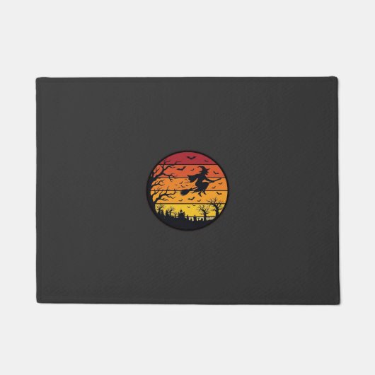 Paillasson Conception de cercle rétro silhouette de sorcière (Devant)