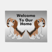 Paillasson Conception de chien Beagle personnalisé (Devant)