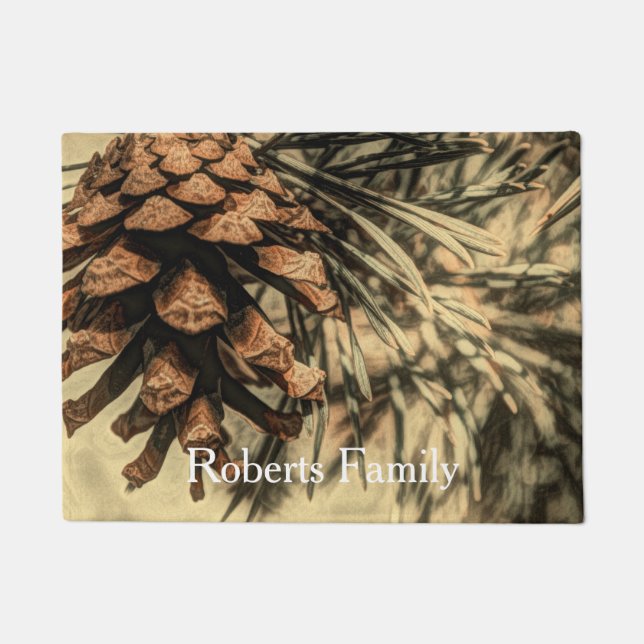 Paillasson Conception de cône de pin rustique (Devant)