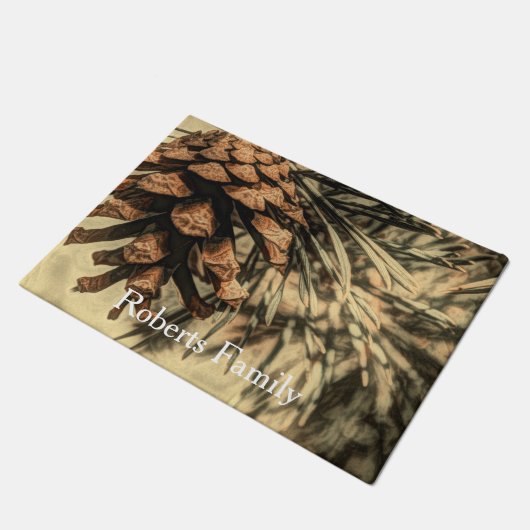 Paillasson Conception de cône de pin rustique (Incliné)