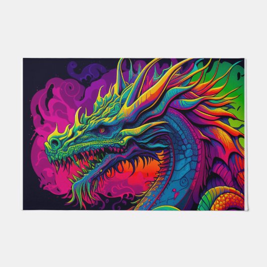 Paillasson Conception de dragon psychédélique (Devant)