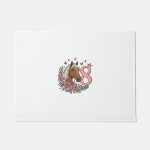 Paillasson Conception de gravure vintage florale pour le 8e a