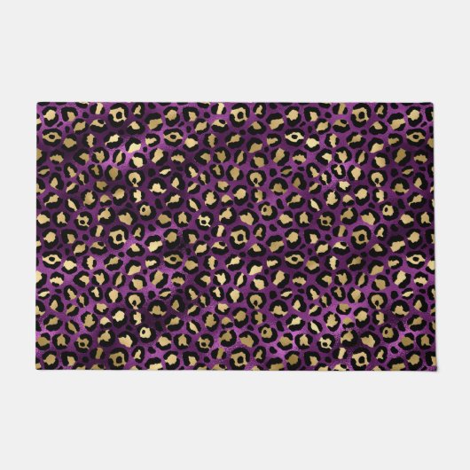 Paillasson Conception de la série Leopard violet et or 1 (Devant)