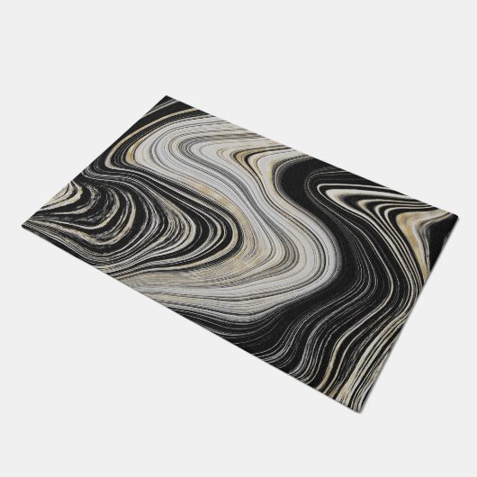 Paillasson Conception de l'Agate Noir et Or (Incliné)